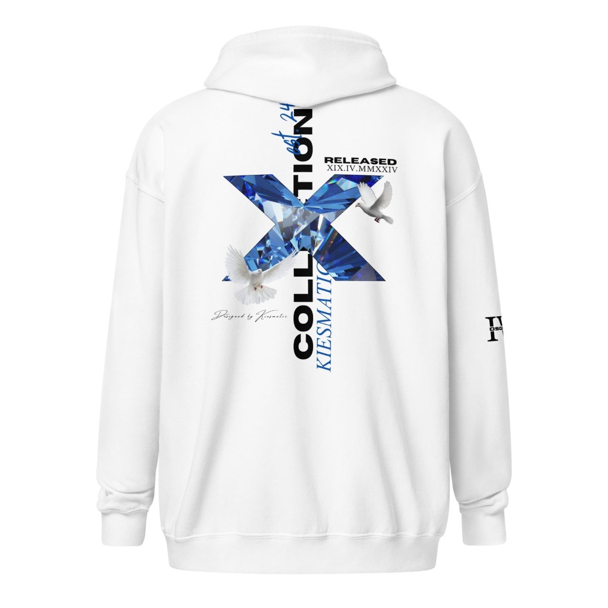 COLL. "X" | ZIP HOODIE | WHITE | DSGN°4 - KIESMATIC